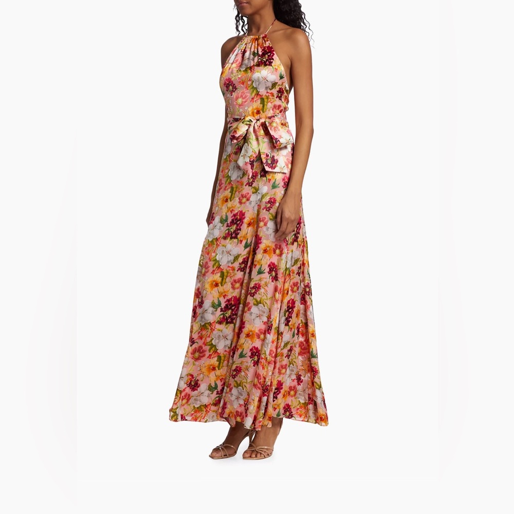 Alice and Olivia Dita Floral Print Halter Dress